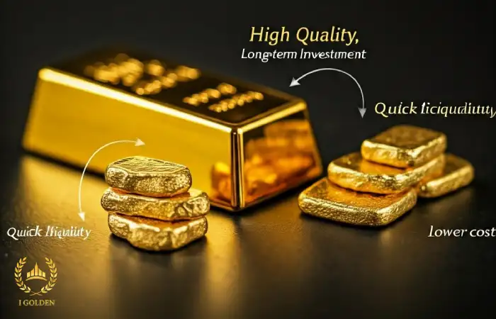 تفاوت‌های کلیدی بین سرمایه گزاری در طلای آبشده و شمش طلا